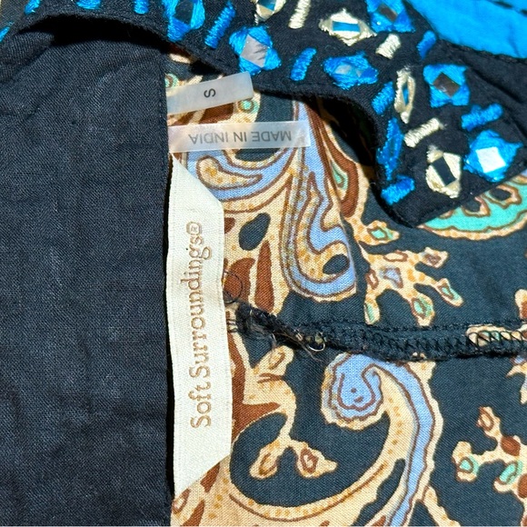 Soft Surroundings Embroidered Paisley Print Tunic #1 - Picture 6 of 7